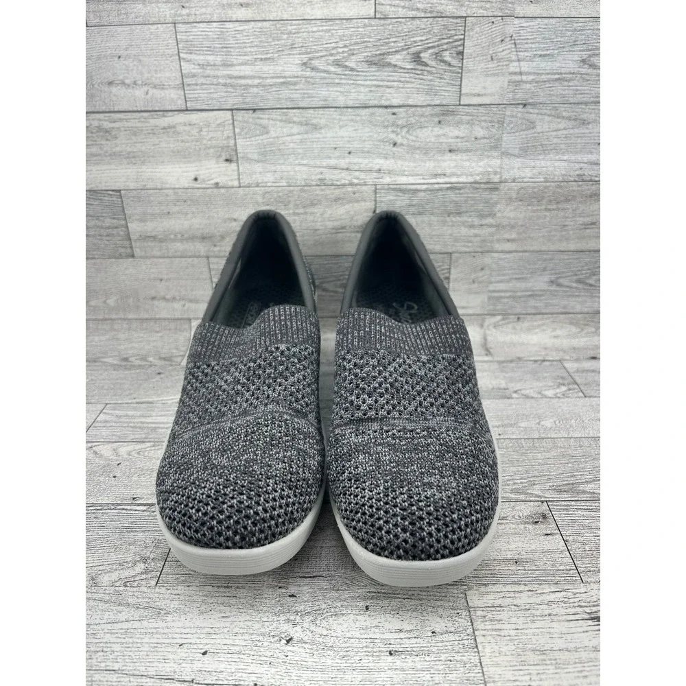 Skechers Womens 8.5 Slip On Knit Air‎ Cooled Memory Foam Sneakers Gray